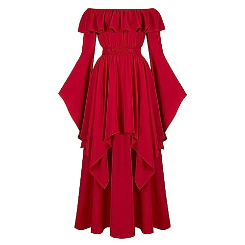 Junhasgood Alois Trancy Cosplay-Kostüm für Damen, Rollenspiel-Kostüm, solide Vintage-Robe (Red, L) von Junhasgood