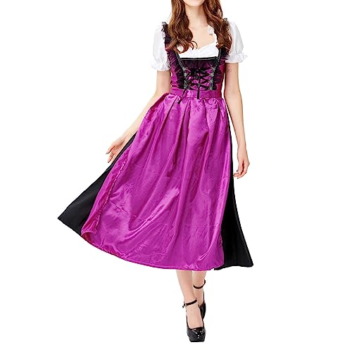 Junhasgood Belle Kostüme Verkleiden Sich Party Girls Prinzessin Cosplay Halloween Oktoberfest-Biermädchen-Kostüm (Purple, L) von Junhasgood