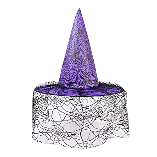 Junhasgood Cap City Adult Hexenhut Dekorative Requisiten Halloween Hut Hut Hut Baseballmützen (Purple, One Size) von Junhasgood