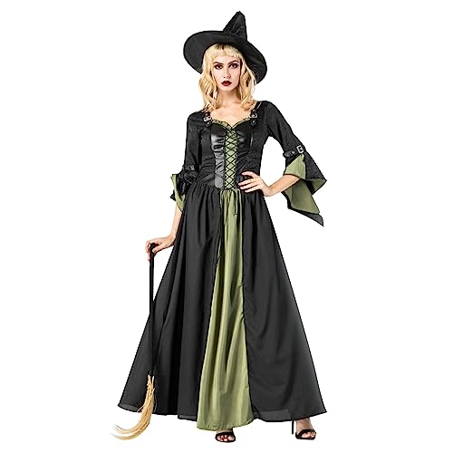 Junhasgood Cosplay-Kostüm Der Schwarzen Katze Kostüm Kleid Hut Party Rolle Spielen Veranstaltungen Set Outfits Kleidung (Black, One Size) von Junhasgood