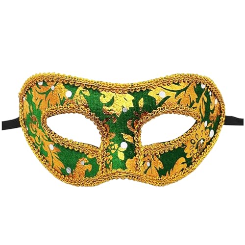 Junhasgood Dm Online Shop Form Mardi Party Form Halbgesichtsform (Green, One Size) von Junhasgood