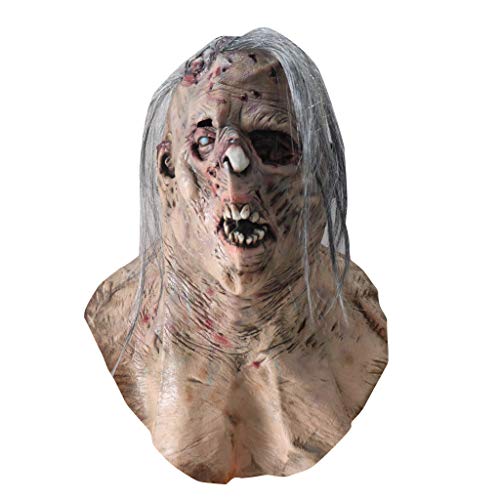 Junhasgood Draht Osterhasen Party Halloween Silikon Cosplay Kopfbedeckung Kostüm Maske Gruselige Maske (Beige, One Size) von Junhasgood