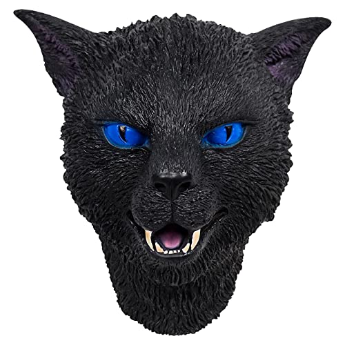 Junhasgood Für Erwachsene Head Cover Meow Star Head Cover Cat Head Cover Dance Party Performance Requisiten (Black, One Size) von Junhasgood