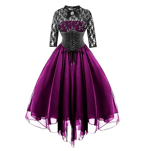 Junhasgood Herren Kapuzenmantel Ritter Ausgefallenes Cooles Cosplay-Kostüm Crosets, A-Linie, Swing-Midi-Cocktail-Partykleid (Hot Pink, M) von Junhasgood