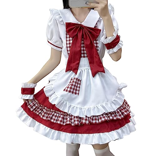 Junhasgood Körper-Halloween-Kostüm, Bühnenkleid, Kostüm, Oktoberfest, Bildhauerei, Damenkleid, Damenkleid Mein Held Academia Uraraka Ochako Cosplay Kostüm Schöner Rosa Kimono (Red, L) von Junhasgood