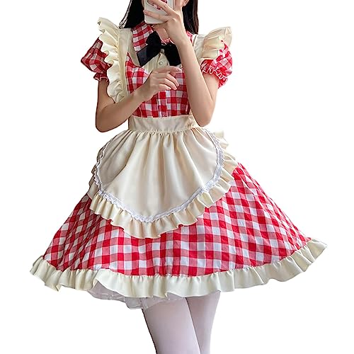 Junhasgood Körper-Halloween-Kostüm, Bühnenkleid, Kostüm, Oktoberfest, Bildhauerei, Damenkleid Neko-Cosplay-Kostüm (Red, XL) von Junhasgood