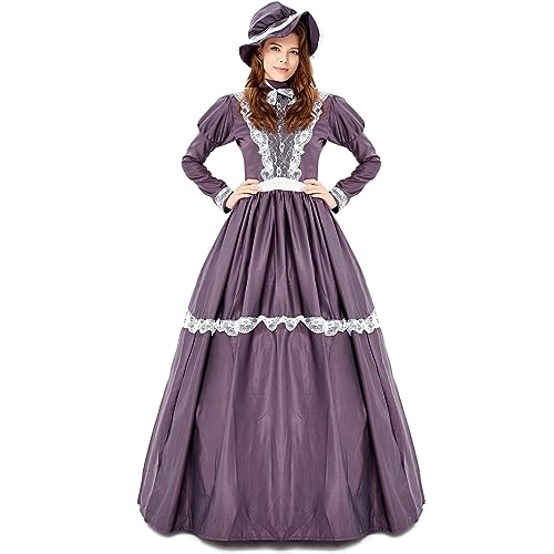 Junhasgood Mayuko-Nise-Cosplay-Kostüm Oktoberfest Langes Kleid Outfit (Purple, L) von Junhasgood