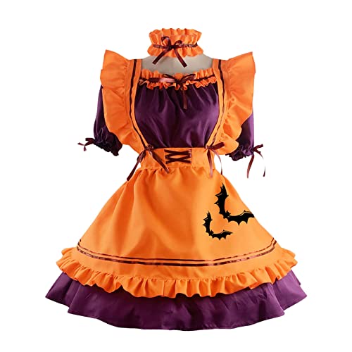 Junhasgood Mein Held Academia Cosplay Bakugou Heldenkostüm weich Kleidung Frauen schwarz Gothic Kleid (Orange, XXL) von Junhasgood