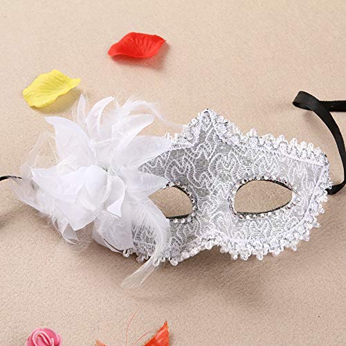 Junhasgood Nasensonnenschutz Spitze Augenmaske Maskerade Party Prom Kostüm Charms (White, One Size) von Junhasgood