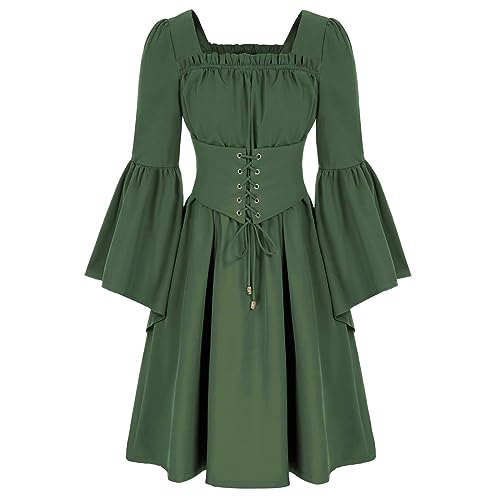 Junhasgood Obi Wan Kenobi Kostüm Erwachsene Männer Cosplay Gürtel, mittelalterliches Kleid für Damen (Green, L) von Junhasgood