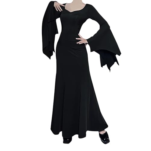 Junhasgood Touka-Cosplay-Kostüm mit V-Ausschnitt langen Ärmeln, stilvoller eleganter schmaler Passform mit Fledermausärmeln (Black, L) von Junhasgood