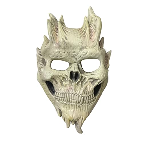 Junhasgood Verkleidung -Schädel-Maske, dünne Maske des düsteren Horrors (white, One Size) von Junhasgood