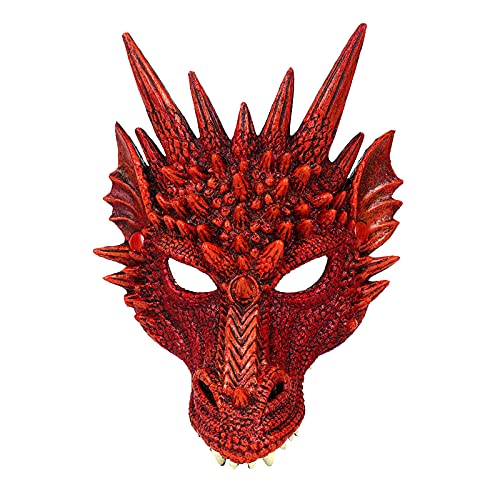 Junhasgood Verstellbar Gruselige Maske Kostüm Party Erwachsene Dekoration Cosplay Maske (Red, One Size) von Junhasgood