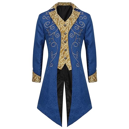 Junhasgood Yomoduki Runa Cosplay-Kostüm Gothic Gehrock-Reversmantel (Blue, XL) von Junhasgood