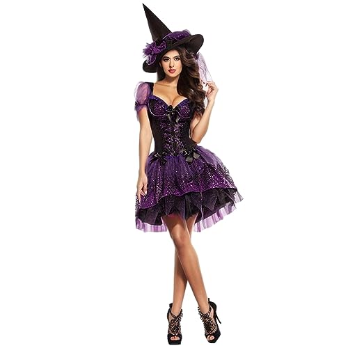 Kostüm Body Cosplay, Cosplay-Kostüm, lila Schwarze Farbe, kurzärmeliges kurzes Kleid (Purple, M) von Junhasgood