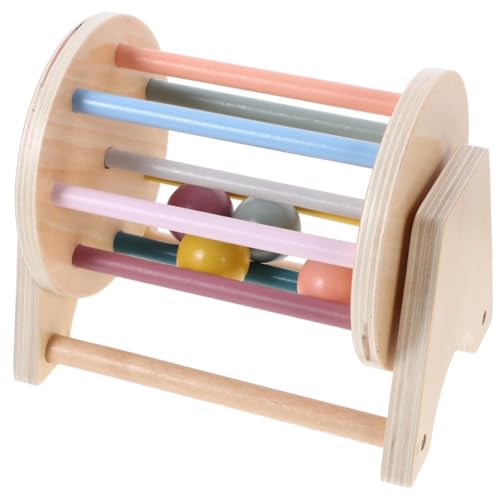 Junterone 1 x Rolltrommel mit Musik für die frühe Kindheit, Rainbow, Rolltrommel aus Holz für den Bauch von Junterone