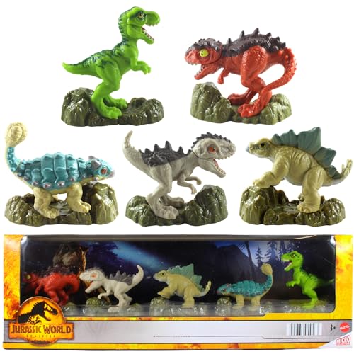 Jurassic World , 5er-Pack Minis, 5 cm, Dinosaurier-Spielzeug für Kinder ab 3 Jahren von Jurassic World