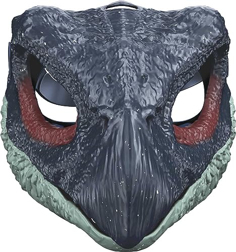 Jurassic World GWY33 - Dominion Therizinosaurus Dinosaurier Maske mit zu öffnendem Kiefer, vom Film inspirierte realistische Textur und Farbe, Augen- und Nasenöffnung; Spielzeug ab 4 Jahren von Mattel