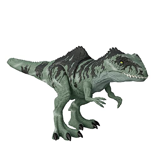 Mattel Jurassic World - Strike 'n Roar Riesen-Dino Giganotosaurus Spielfigur, beweglich mit Brüll- und Schnapp-Reaktion, mit AR-Funktion, Spielzeug für Kinder ab 4 Jahren GYW86 von Mattel