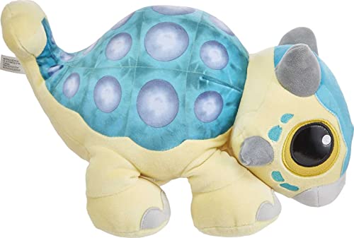 Jurassic World HDV00 - Plüsch Ankylosaurus Bumpy, Babydinosaurier mit Brüllsound und beweglichen Beinen, Dinosaurier Spielzeug ab 3 Jahren von Mattel