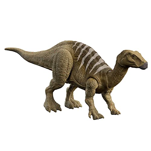 Jurassic World HDX41 - Roar Strikers Iguanodon Dinosaurier-Actionfigur mit Angriffsbewegung und Geräuschen, Spielzeug mit physischem und digitalem Spielspaß, Dinosaurier Spielzeug ab 4 Jahren von Mattel