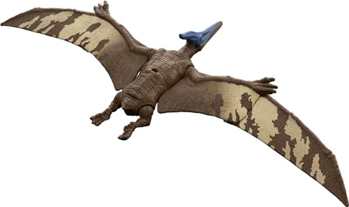 Jurassic World HDX42 - Roar Strikers Pteranodon Dinosaurier-Actionfigur, brüllender Sound, Bissattacke im Flug, physisches und digitales Spiel, Dinosaurier Spielzeug ab 4 Jahren von Mattel