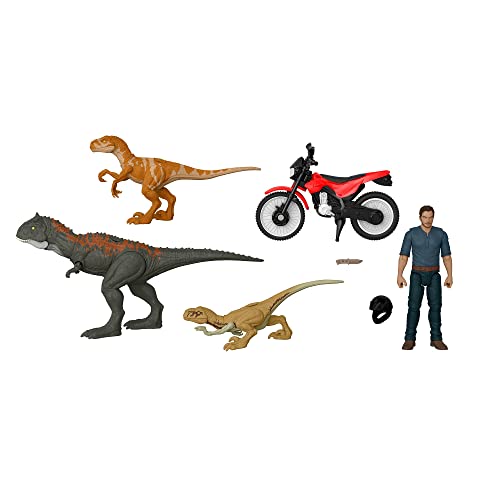 Jurassic World - Kollektion Legacy Owen und die Flucht des Dinosauriers, Set mit Motorrad und Owen Grady, Spielzeug für Kinder 4+ Jahre, HFG64 von Jurassic World