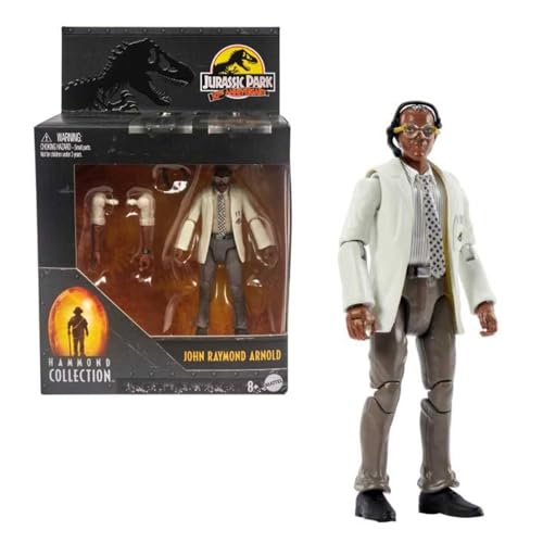 JURASSIC WORLD Hammond Collection - John Raymond Arnold, maßstabsgetreue Premium-Sammelfigur aus der Filmklassikerreihe, 9,5 cm, für Kinder ab 8 Jahren, HLP35 von Mattel