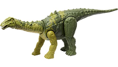 Mattel Jurassic World Wild Roar Dinosaurier-Spielzeug mit Sound & Attack Move, Nigersaurus bewegliche Actionfigur inklusive digitalem Spiel, 27,9 cm lang von Mattel