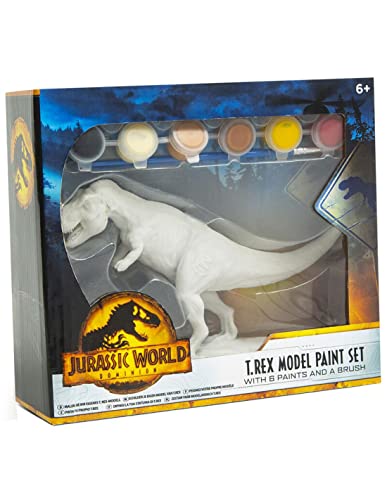 SGM Jurassic World 93-0030 T-Rex Modellmalset mit 6 Farben und einem Pinsel, Malspaß für Kinder von Jurassic World