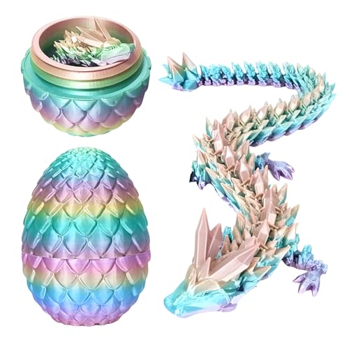 JurciCat 3D Gedrucktes Drachenei mit Drache Beweglicher Dragon Drachen Figuren für Weihnachten Ostern Geburtstag Karneval Erwachsene Kinder Geschenke Spielzeug(Bonbon) von JurciCat