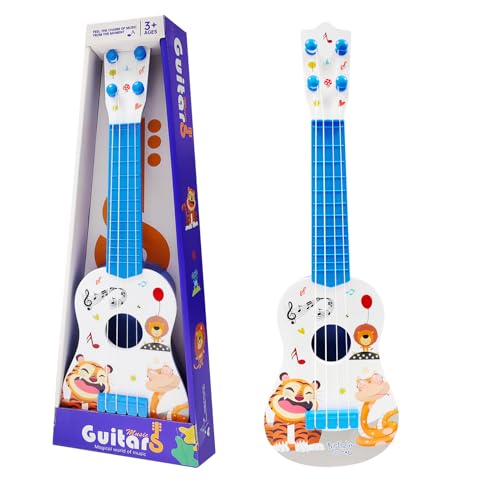 JurciCat 42cm Kindergitarre Mit 4 verstellbaren Saiten Ukulele Gitarre Spielzeug für Kleinkinder Anfänger Jungen Mädchen JurciCat 42cm Kindergitarre Mit 4 verstellbaren Saiten Ukulele Gitarre Spielzeug für Kleinkinder Anfänger Jungen Mädchen von JurciCat