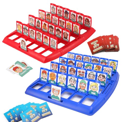 JurciCat 96 Stück Wer Ist Es Spiel Wer Ist es Lusti ges Ratespiel Brettspiel Wer Bin Ich Spiel Classic Game Kinderspielzeug Brettspiel Für Familien- und Partyspaß (Farbe) von JurciCat