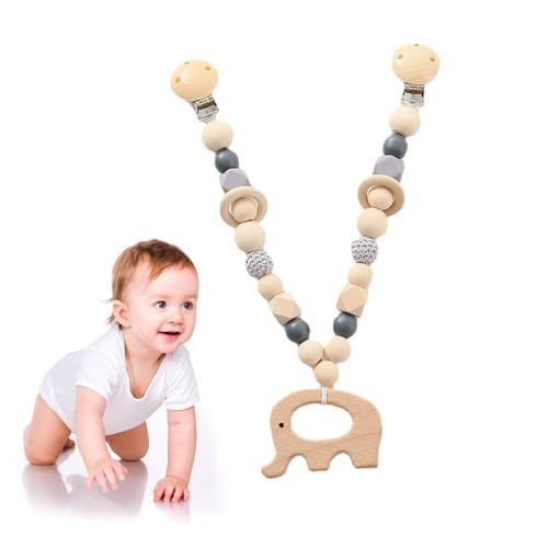 JurciCat Kinderwagenkette Holz Baby Kinderwagen Kette Für Babys Pielzeug Und Geschenken Ab 0+ Monaten von JurciCat