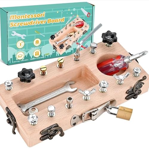 JurciCat Montessori werkzeugkoffer Kinder Set Schraubendreher Kinder werkzeugkoffer Busy Board holzspielzeug Lernspielzeug Geschenke Die für Jungen und Mädchen geeignet sind JurciCat Montessori werkzeugkoffer Kinder Set Schraubendreher Kinder werkzeugkoffer Busy Board holzspielzeug Lernspielzeug Geschenke Die für Jungen und Mädchen geeignet sind von JurciCat