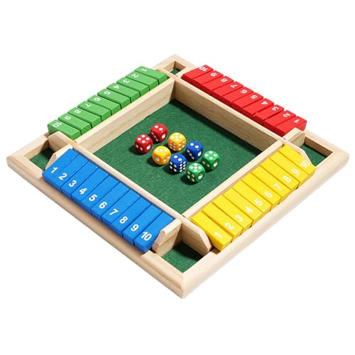 JurciCat Shut The Box Würfelspiel 2-4 Spieler 8 Würfel Klassische tischspiele Familie holzbrett Mathe-Spiele Für klassenzimmer zuhause Party oder Kneipe von JurciCat