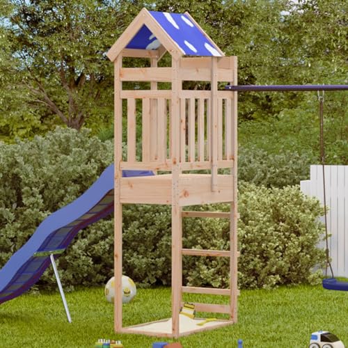 Juroupi Spielturm, 85 x 52,5 x 239 cm, Kiefer massiv, Outdoor, Kinderspielhaus, Spielturm, Spielplatzausrüstung, 845938 von Juroupi