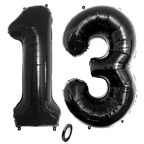 Jurxy Geburtstag Folienballon Helium Folie Luftballons Schwarz Anzahl Luftballons Zahl für Geburtstag Jubiläum 40 Zoll - Schwarz 13 Jurxy Geburtstag Folienballon Helium Folie Luftballons Schwarz Anzahl Luftballons Zahl für Geburtstag Jubiläum 40 Zoll - Schwarz 13 von Jurxy