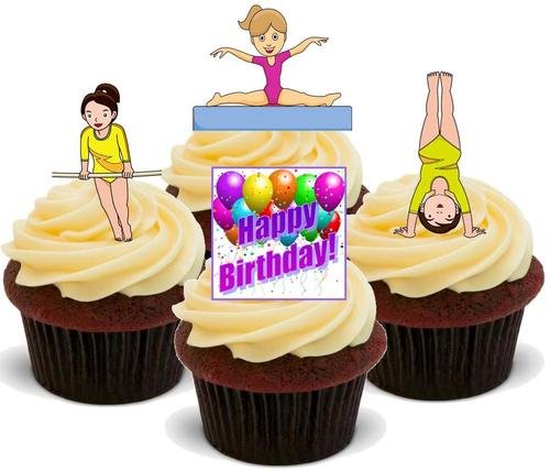 Gymnastik Happy Birthday Mix - 12 essbare hochwertige stehende Waffeln Karte Kuchen Toppers Dekorationen, Gymnastics Happy Birthday Mix - 12 Edible Stand Up Premium Wafer Card Cake Toppers Decorations Gymnastik Happy Birthday Mix - 12 essbare hochwertige stehende Waffeln Karte Kuchen Toppers Dekorationen, Gymnastics Happy Birthday Mix - 12 Edible Stand Up Premium Wafer Card Cake Toppers Decorations von Just Party Supplies