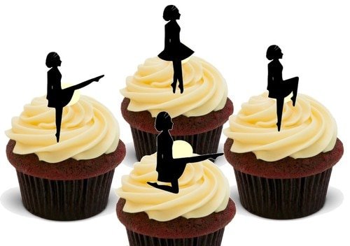 Irische Tänzer Silhouette Mix - 12 essbare hochwertige stehende Waffeln Karte Kuchen Toppers Dekorationen, Irish Dancer Silhouette Mix - 12 Edible Stand Up Premium Wafer Card Cake Toppers Decorations von Just Party Supplies