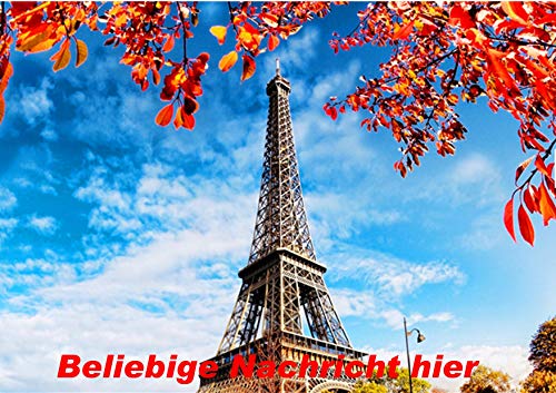 JPSG - Eiffelturm, Paris, Frankreich, Fall-Feiertags-Geburtstagsfeier A4 personalisierter Namen Alter Geburtstag EASY PEEL essbarer Zuckerguss Kuchen Topper von Just Party Supplies