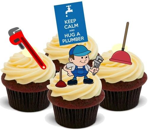 Klempner Mix - 12 essbare hochwertige stehende Waffeln Karte Kuchen Toppers Dekorationen, Plumber Mix - 12 Edible Stand Up Premium Wafer Card Cake Toppers Decorations Klempner Mix - 12 essbare hochwertige stehende Waffeln Karte Kuchen Toppers Dekorationen, Plumber Mix - 12 Edible Stand Up Premium Wafer Card Cake Toppers Decorations von Just Party Supplies