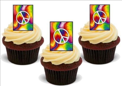 Regenbogen CND Hippie Peace - 12 essbare hochwertige stehende Waffeln Kuchen Toppers, Rainbow CND Hippy Peace - 12 Standup Premium Wafer Cake Toppers Regenbogen CND Hippie Peace - 12 essbare hochwertige stehende Waffeln Kuchen Toppers, Rainbow CND Hippy Peace - 12 Standup Premium Wafer Cake Toppers von Just Party Supplies