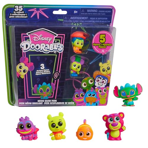 Just Play Disney Doorables Neon Glow Peek Figuren, 5 Special Edition 3.8 cm Collectible Figurines, Kids Toys for Ages 5 Up by von Just Play