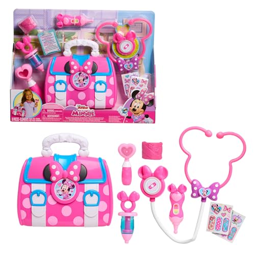 Disney Junior Minnie Mouse Bow-Care Arzttaschen-Set, 9-teilig, zum Verkleiden und Spielen, Kinderspielzeug ab 3 Jahren von Just Play von Just Play