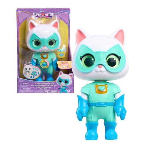 Just Play Disney Junior SuperKitties, 20 cm große katzenstark verwandelbare Bitsy, 9-teilig, Kinderspielzeug ab 3 Jahren von Just Play