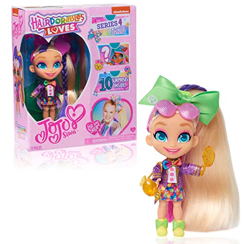 JoJo Siwa Hairdorables Loves JoJo Limited Edition Sammelpuppe, Serie 4, Candy Time, inklusive 10 Überraschungen, von Just Play von Just Play