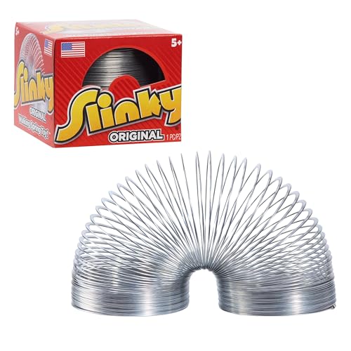 Just Play 03101 Slinky Original Schraubenfeder, 7 cm Durchmesser, Metall, Antistress-Spielzeug, Kinderspielzeug ab 5 Jahren, Mehrfarbig, 6.35 von Just Play