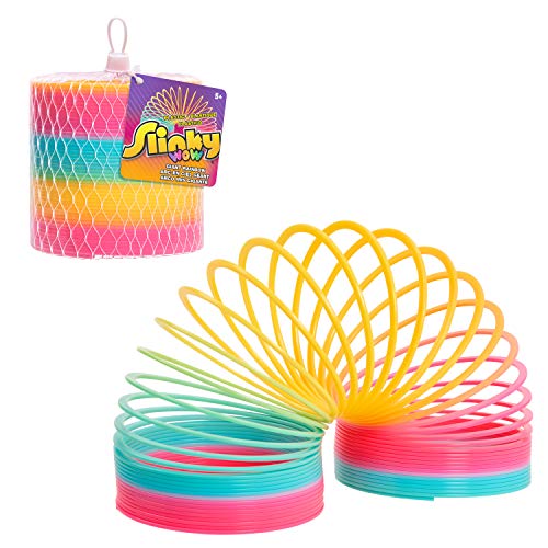 Just Play 03170 Slinky The, Plastic Rainbow Giant, Original Walking Spring Toy, Regenbogen-Riesen Kunststoff, kinderspielzeug ab 5 Jahren, Mehrfarbig von Just Play