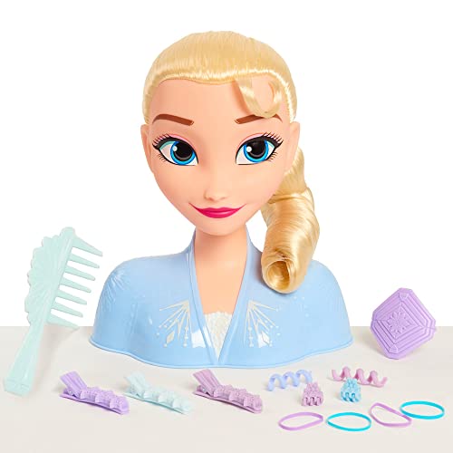 Just Play Disney Frozen 2 ELSA die Schneekönigin Frisierkopf Deluxe 20cm mit 14 Zubehörteilen für Styling-Spaß, ab 3 Jahren, 26.04 von Disney